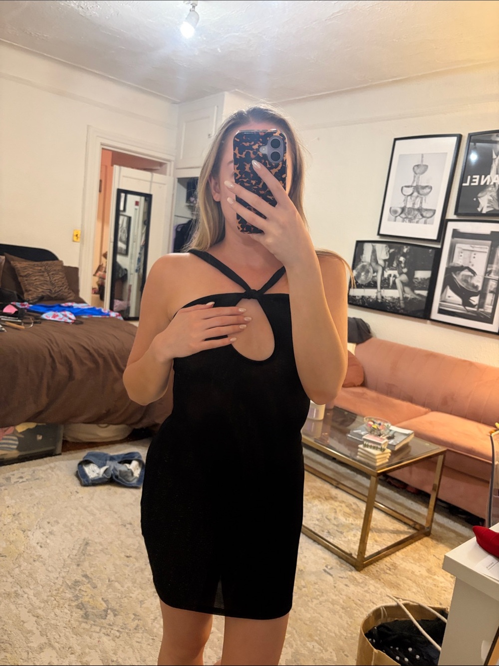 Keyhole Neckline Mini Dress